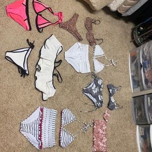 Size small Bikini lot (6 full sets, 1 half)